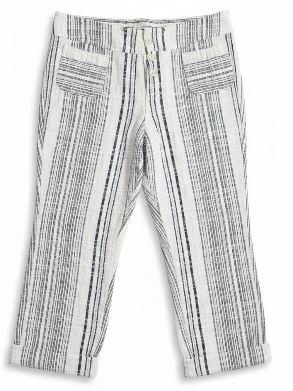 Sundance Gigi Light Striped Relaxed 💯 Cotton Beachy Pants